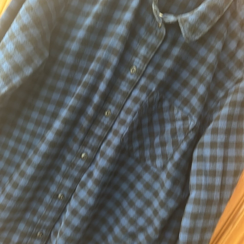 Madewell Blue Long Sleeve Boxy Button Down Shirt - Picture 6 of 6